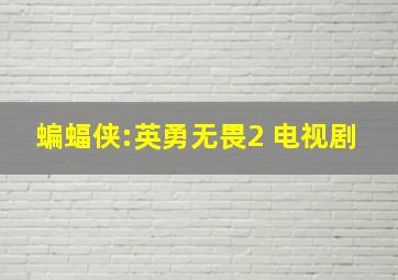 蝙蝠侠:英勇无畏2 电视剧